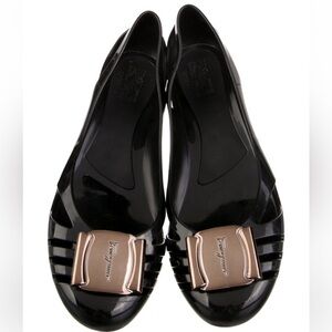 Salvatore Ferragamo Cut Out Rubber ballet flats